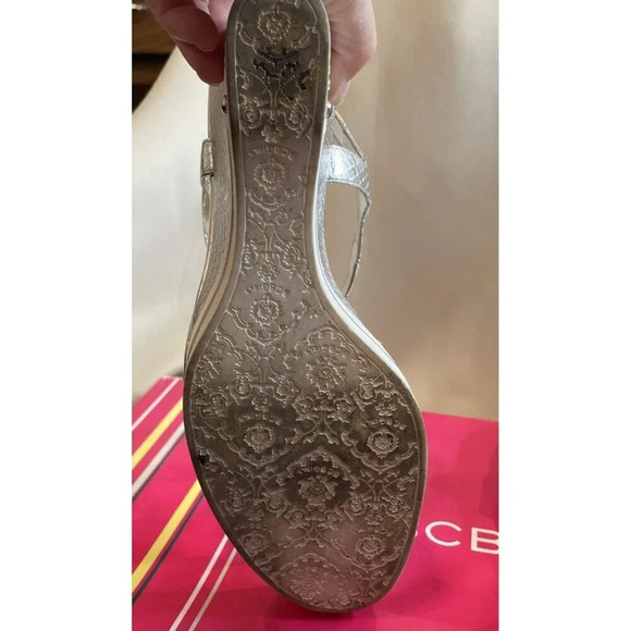 BCBG Girls Size 8 1/2 M Onella Sandal Silver Metallic Whips Sandals Platform - Picture 15 of 16